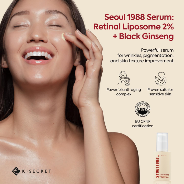 KSECRET Seoul 1988 Serum Retinal Liposome 2% + Black Ginseng 8